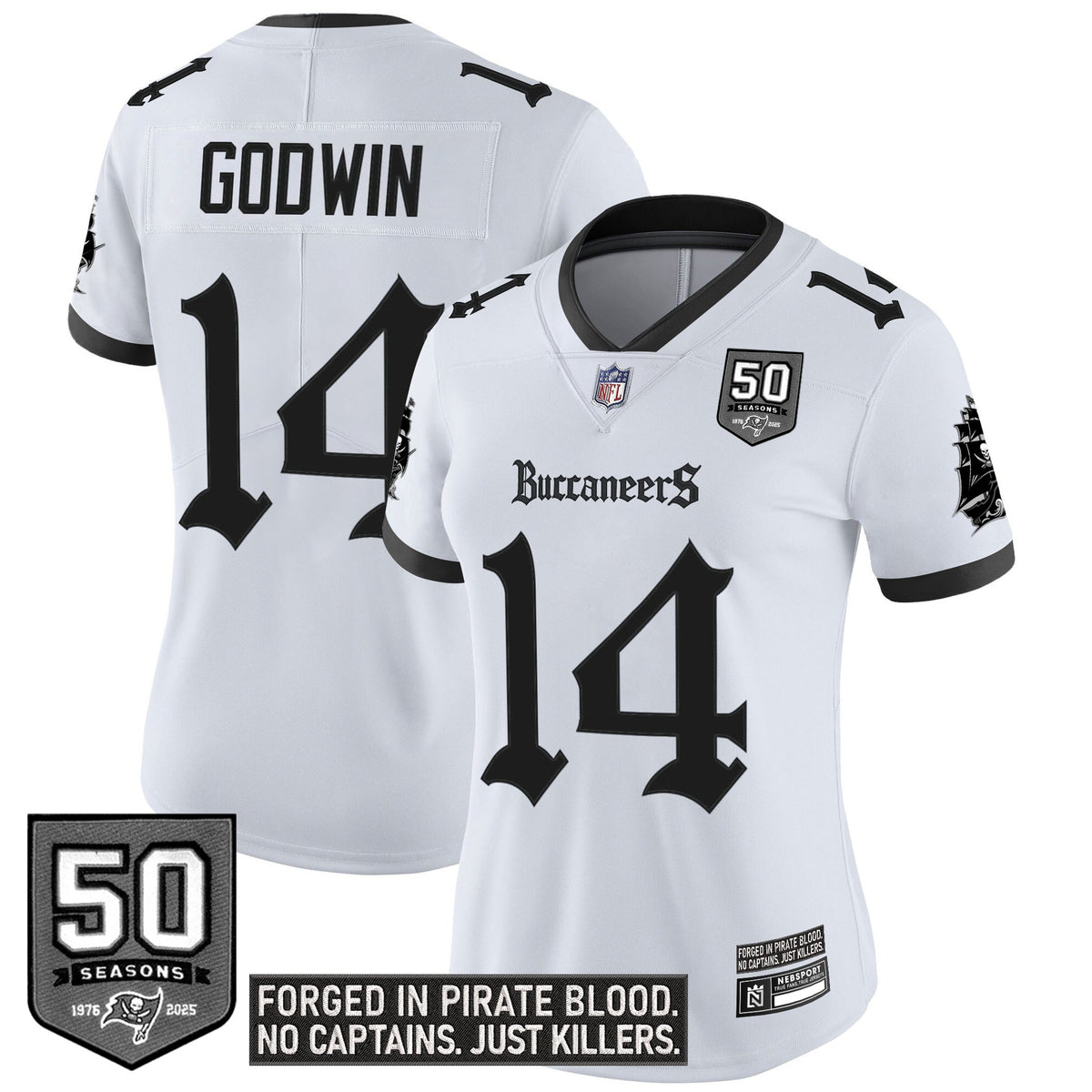 Women's Tampa Bay Buccaneers 'Gothic Pirate Shadows Edition' Vapor Limited Jersey - All Stitched