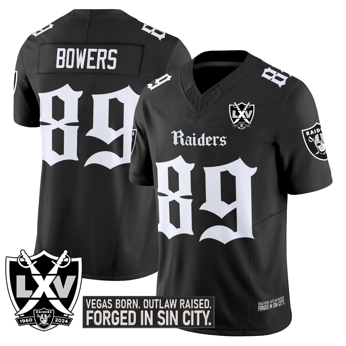 Men's Las Vegas Raiders 'Gothic Sin City Shadows Edition' Vapor Limited Jersey V2 - All Stitched