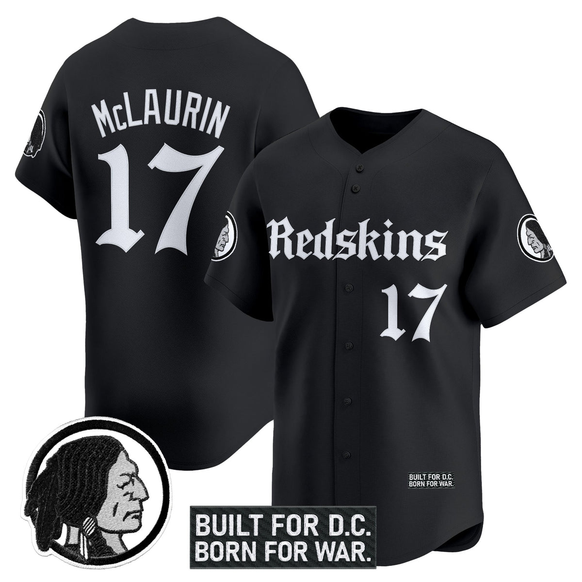 Men's Washington Redskins 'Gothic Capital Edition' Vapor Baseball Jersey - All Stitched