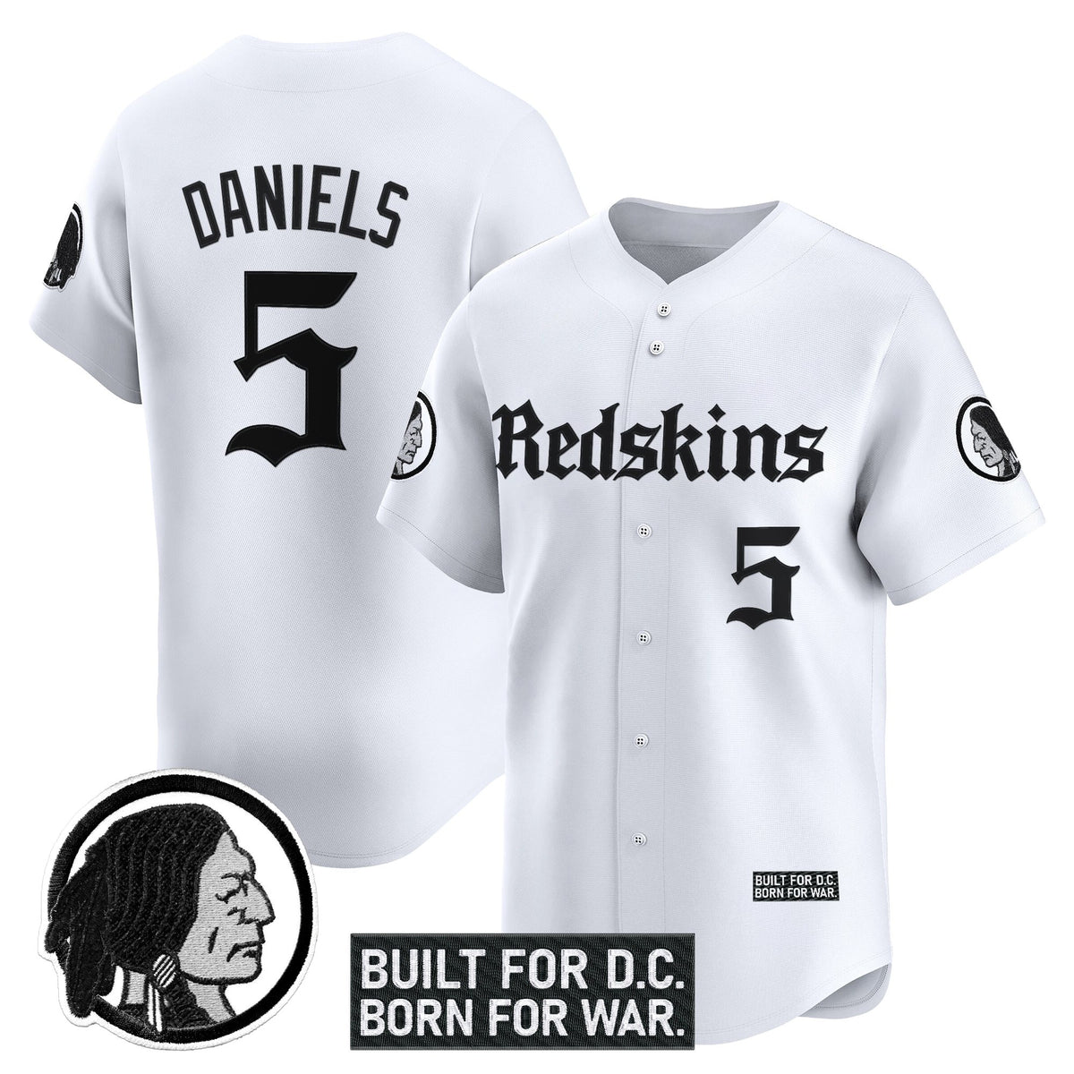 Men's Washington Redskins 'Gothic Capital Edition' Vapor Baseball Jersey - All Stitched