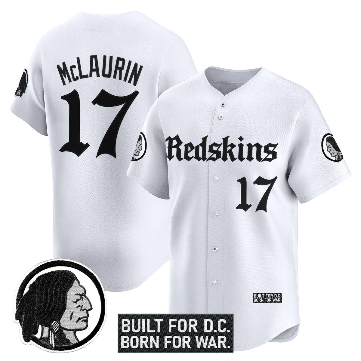 Men's Washington Redskins 'Gothic Capital Edition' Vapor Baseball Jersey - All Stitched