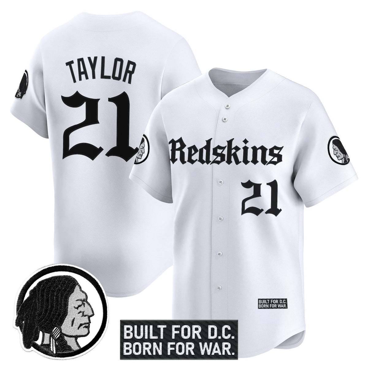 Men's Washington Redskins 'Gothic Capital Edition' Vapor Baseball Jersey - All Stitched