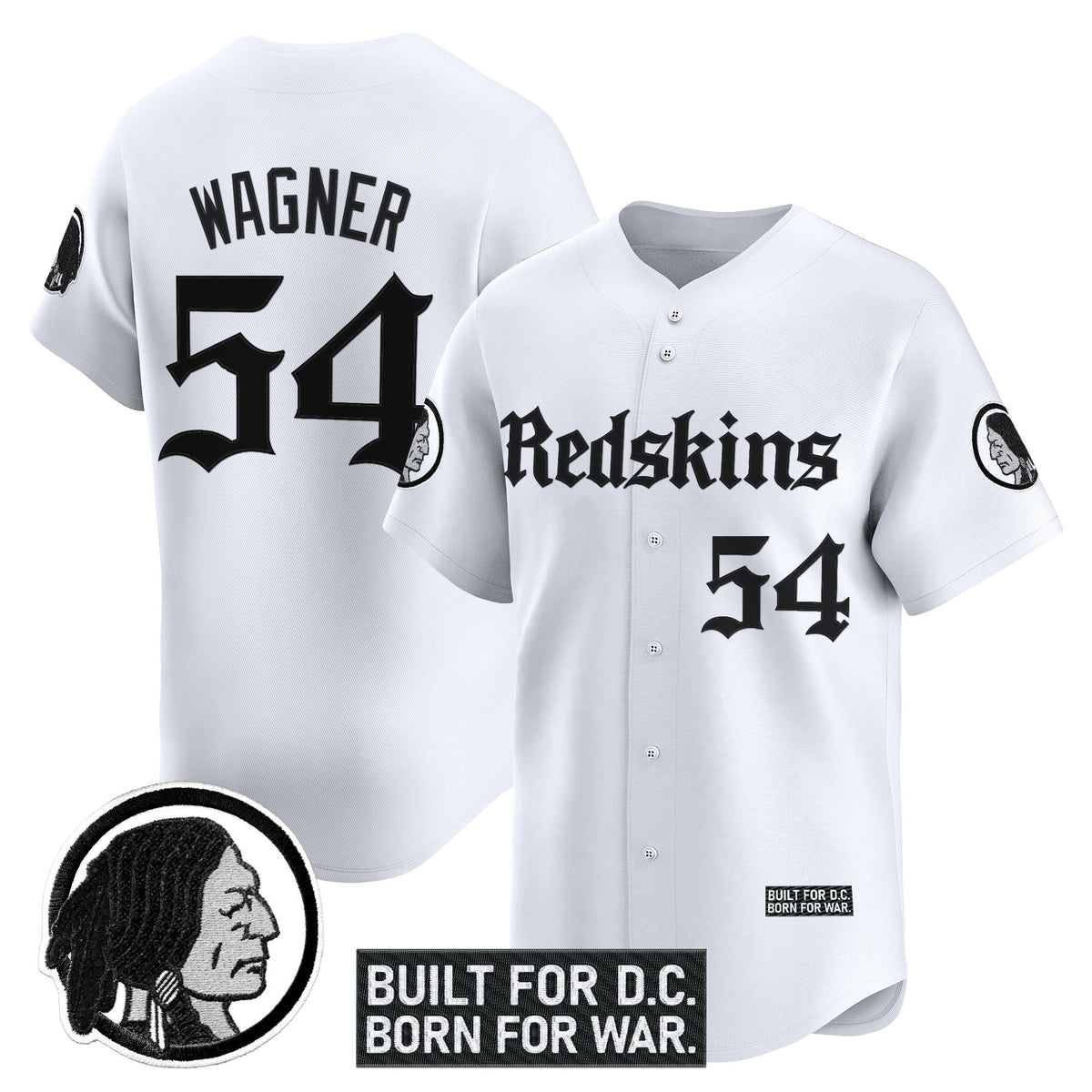 Men's Washington Redskins 'Gothic Capital Edition' Vapor Baseball Jersey - All Stitched