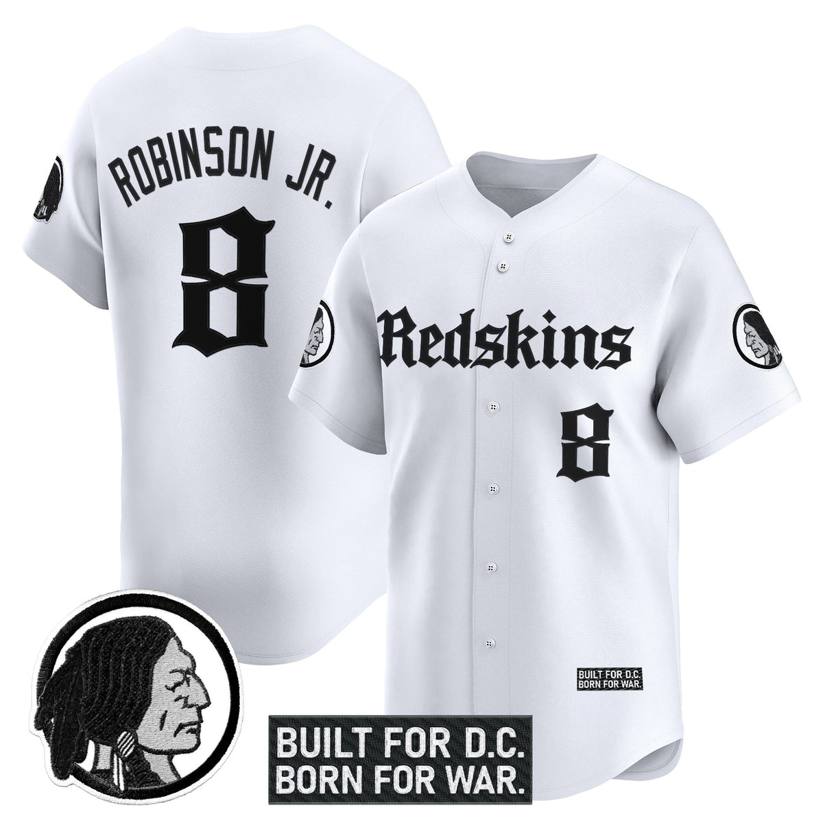 Men's Washington Redskins 'Gothic Capital Edition' Vapor Baseball Jersey - All Stitched
