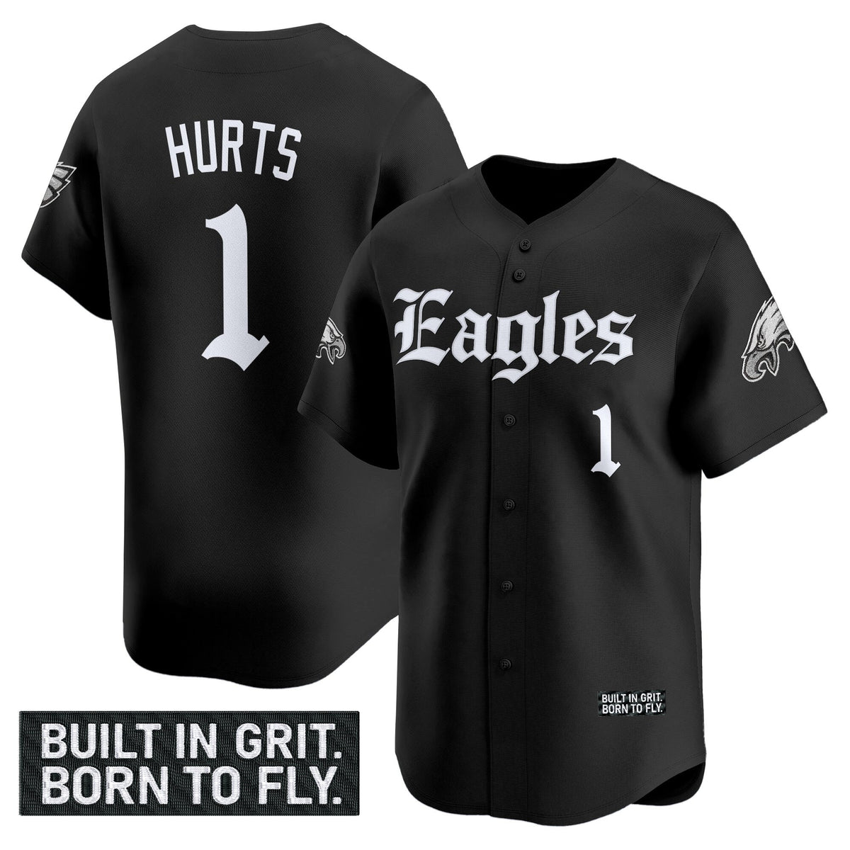 Men's Philadelphia Eagles 'Gothic Philly Edition' Vapor Baseball Jersey - All Stitched