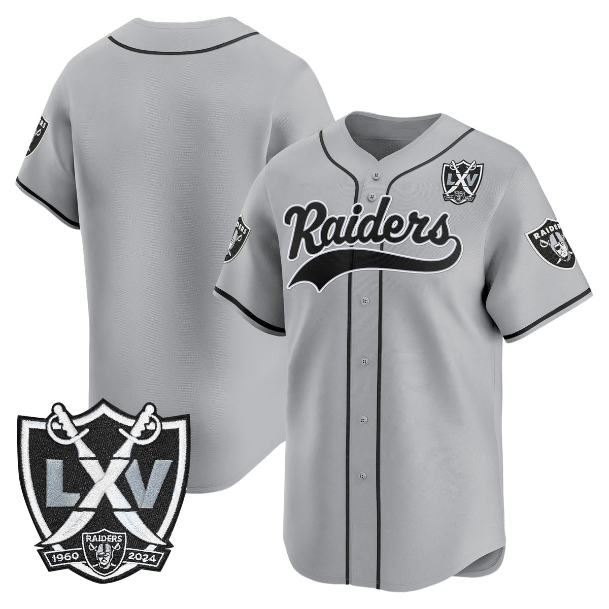 Men's Las Vegas Raiders 65th Anniversary Patch Vapor Baseball Jersey - All Stitched