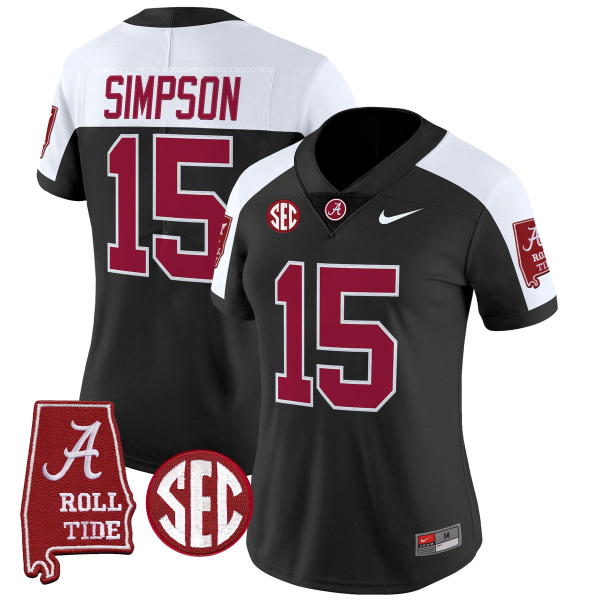 Women's Alabama Crimson Tide 2025 Vapor Limited Jersey - Alabama Map - All Stitched