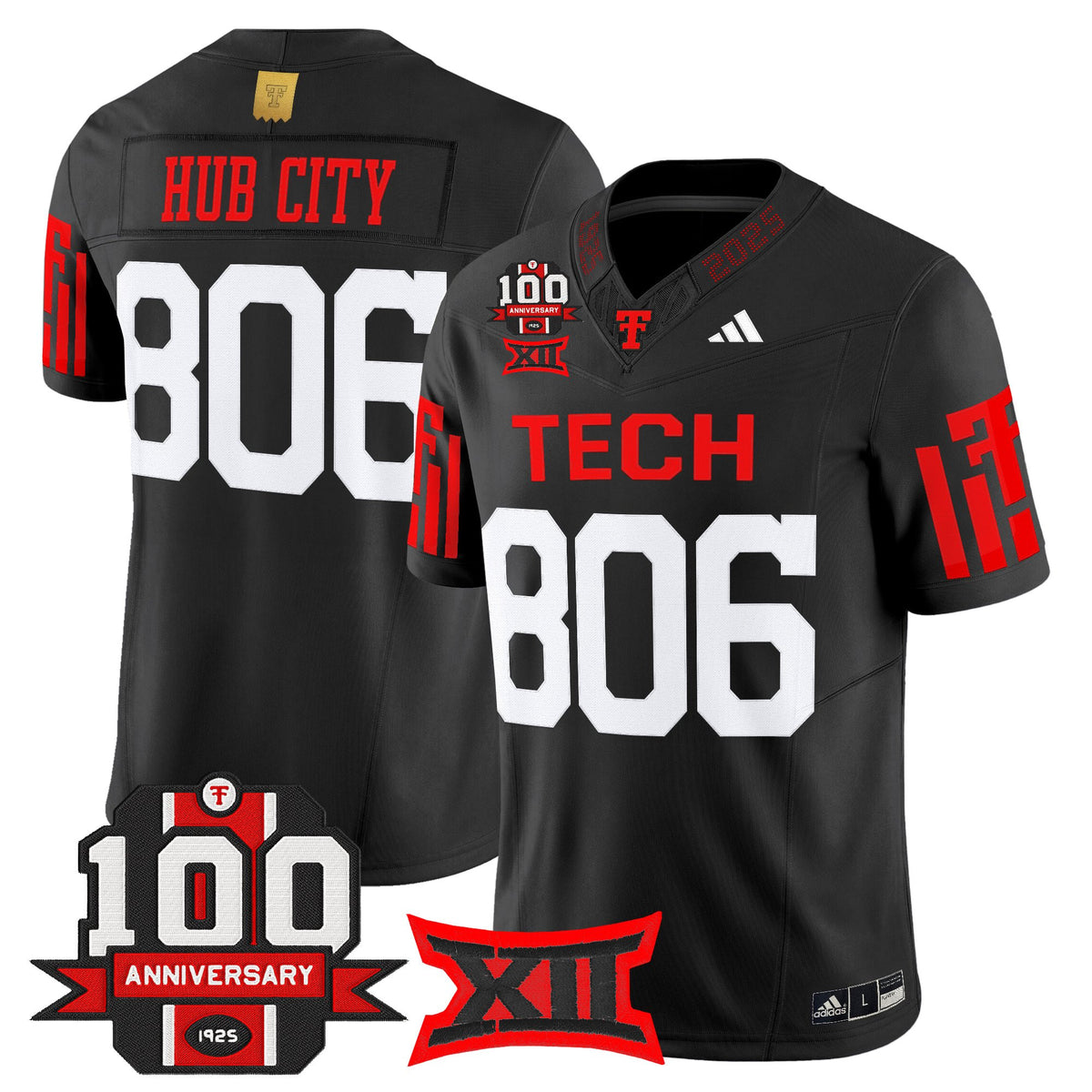 Men's Texas Tech Red Raiders 2025 Vapor Limited Jersey - 100th Anniversary Patch - All Stitched