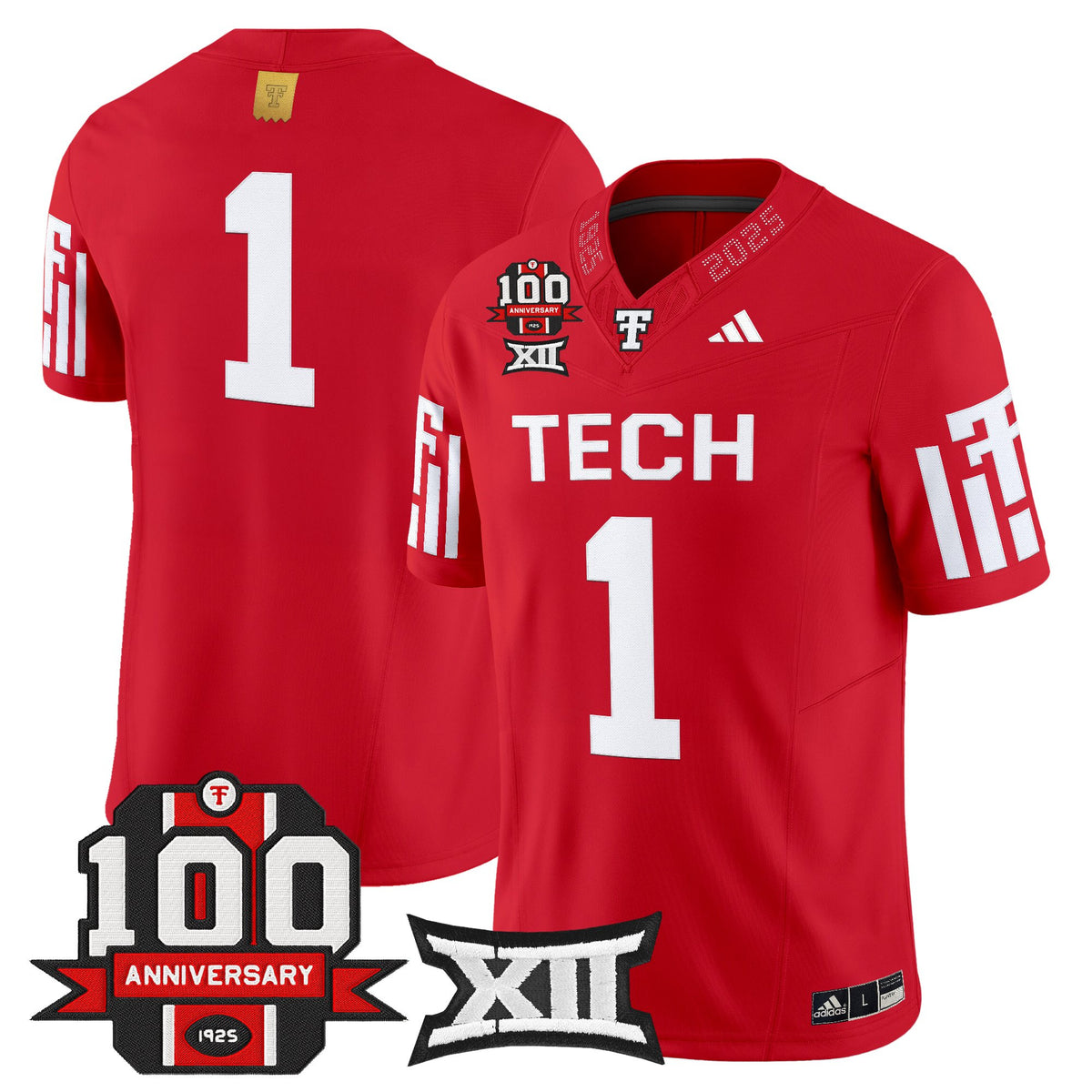 Men's Texas Tech Red Raiders 2025 Vapor Limited Jersey - 100th Anniversary Patch - All Stitched