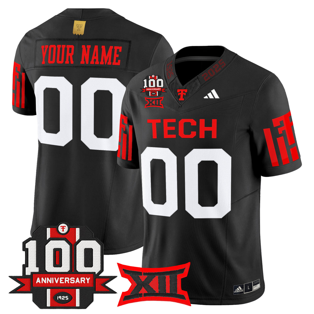Texas Tech Red Raiders 2025 Vapor Limited Custom Jersey - 100th Anniversary Patch - All Stitched