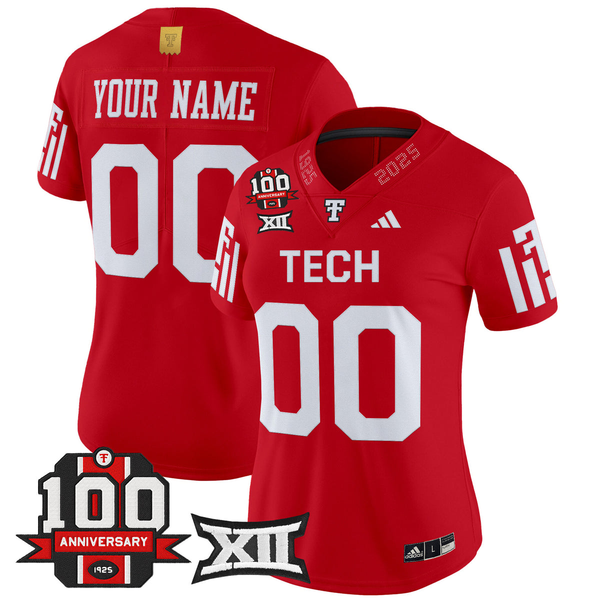 Texas Tech Red Raiders 2025 Vapor Limited Custom Jersey - 100th Anniversary Patch - All Stitched