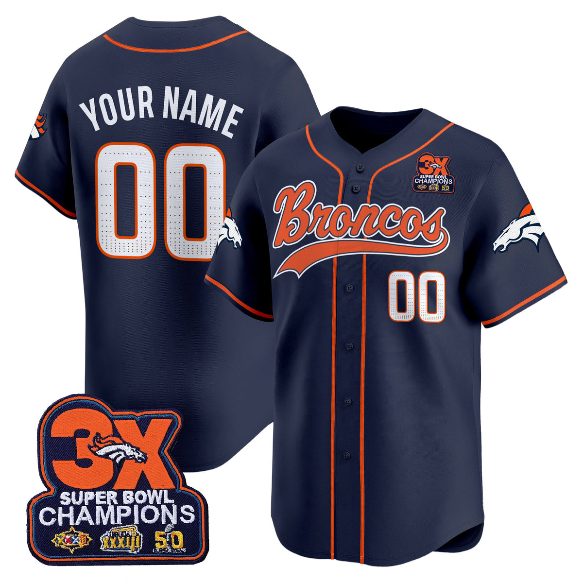 Denver Broncos 2025 Vapor Baseball Custom Jersey - All Stitched