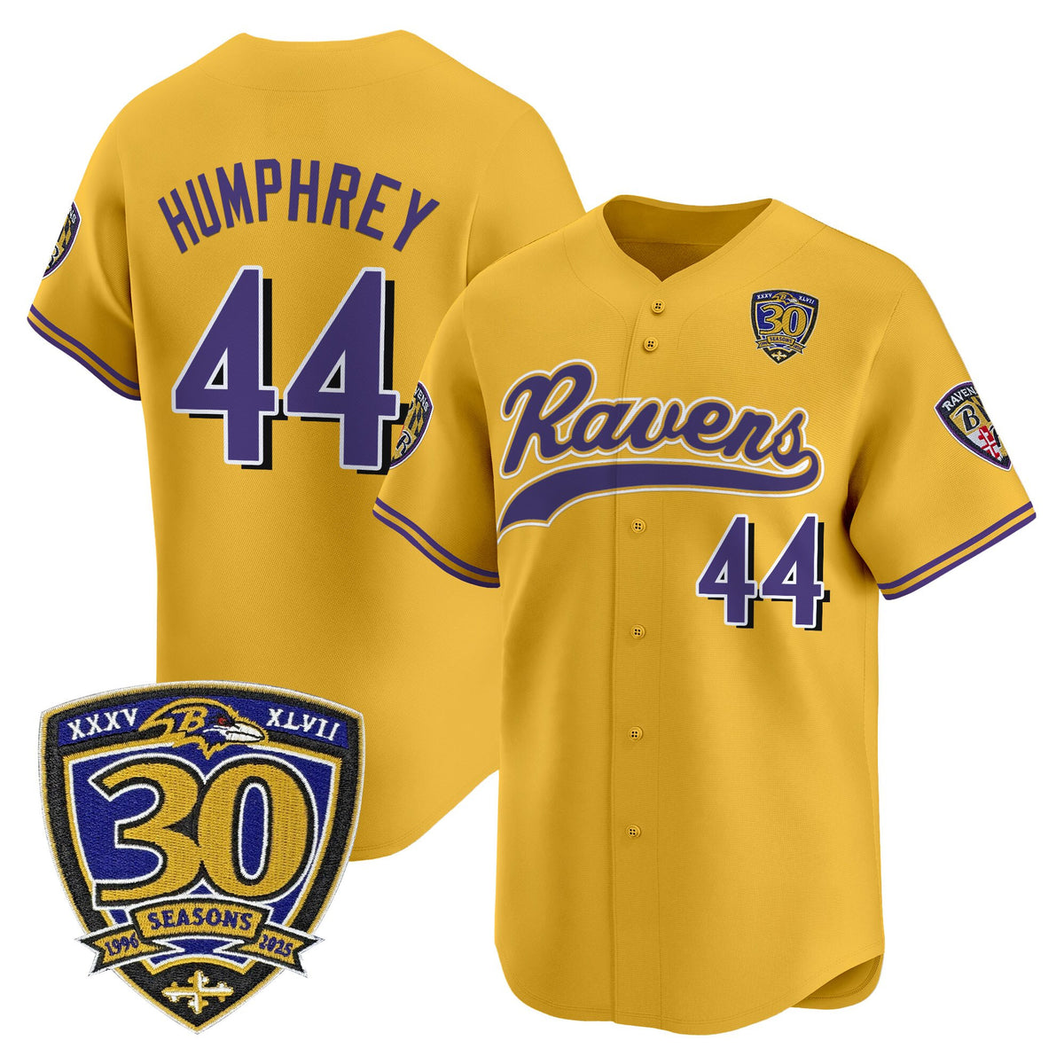 Men's Baltimore Ravens 2025 Vapor Baseball Jersey - 30th Anniversary Patch - All Stitched