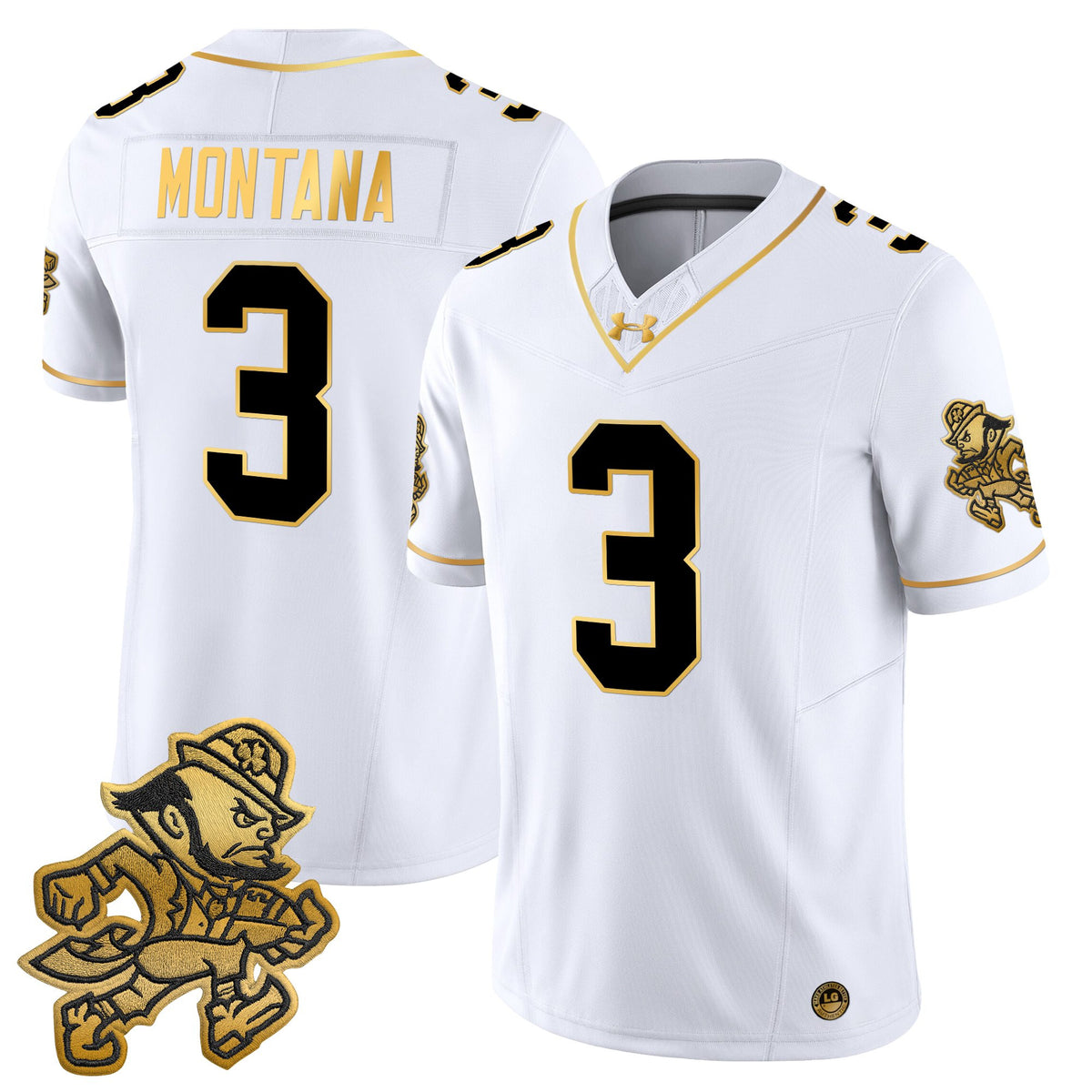 Men's Notre Dame Fighting Irish 2025 'Gridiron Leprechaun Edition' Gold Vapor Limited Jersey – All Stitched