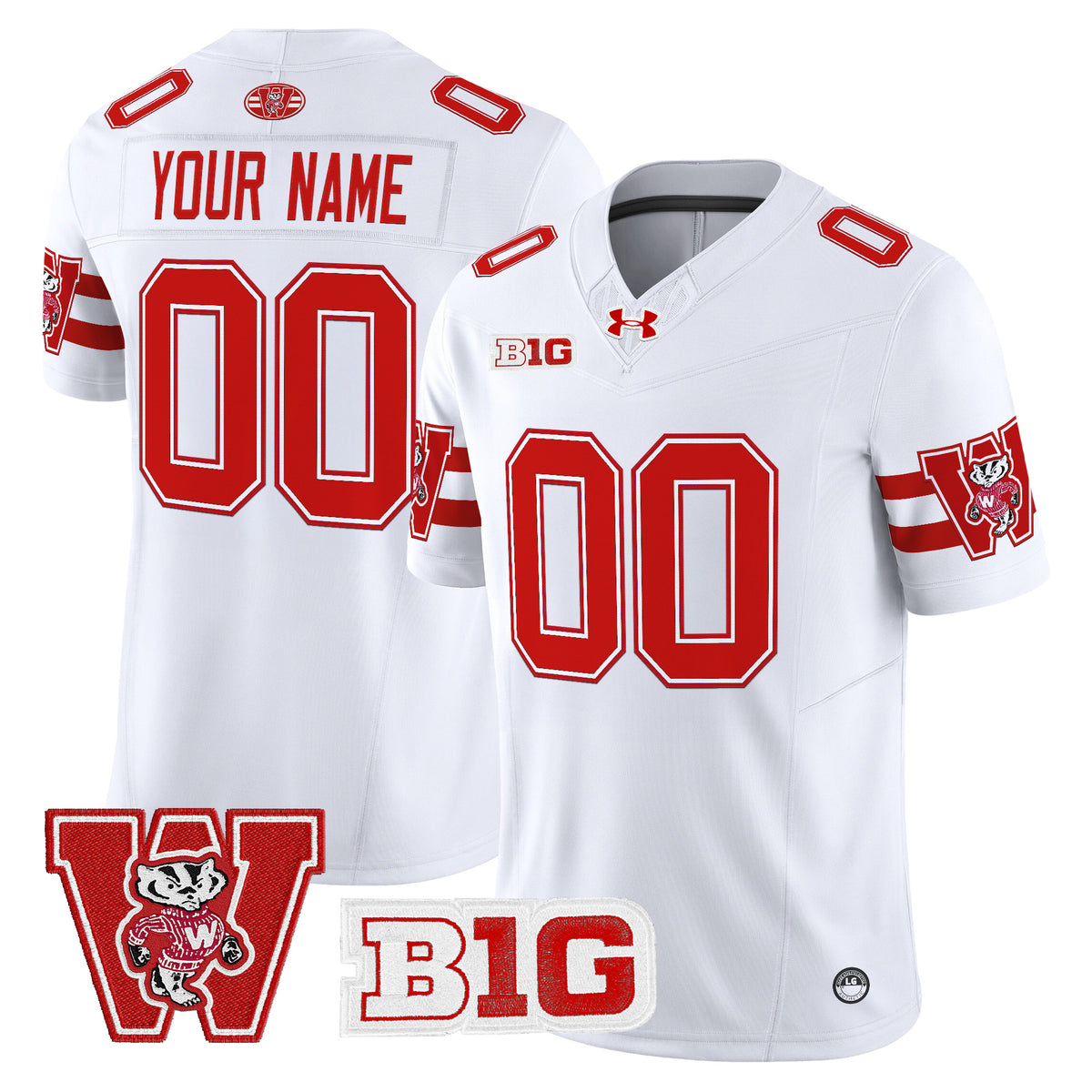 Wisconsin Badgers Throwback Vapor Limited Custom Jersey - All Stitched