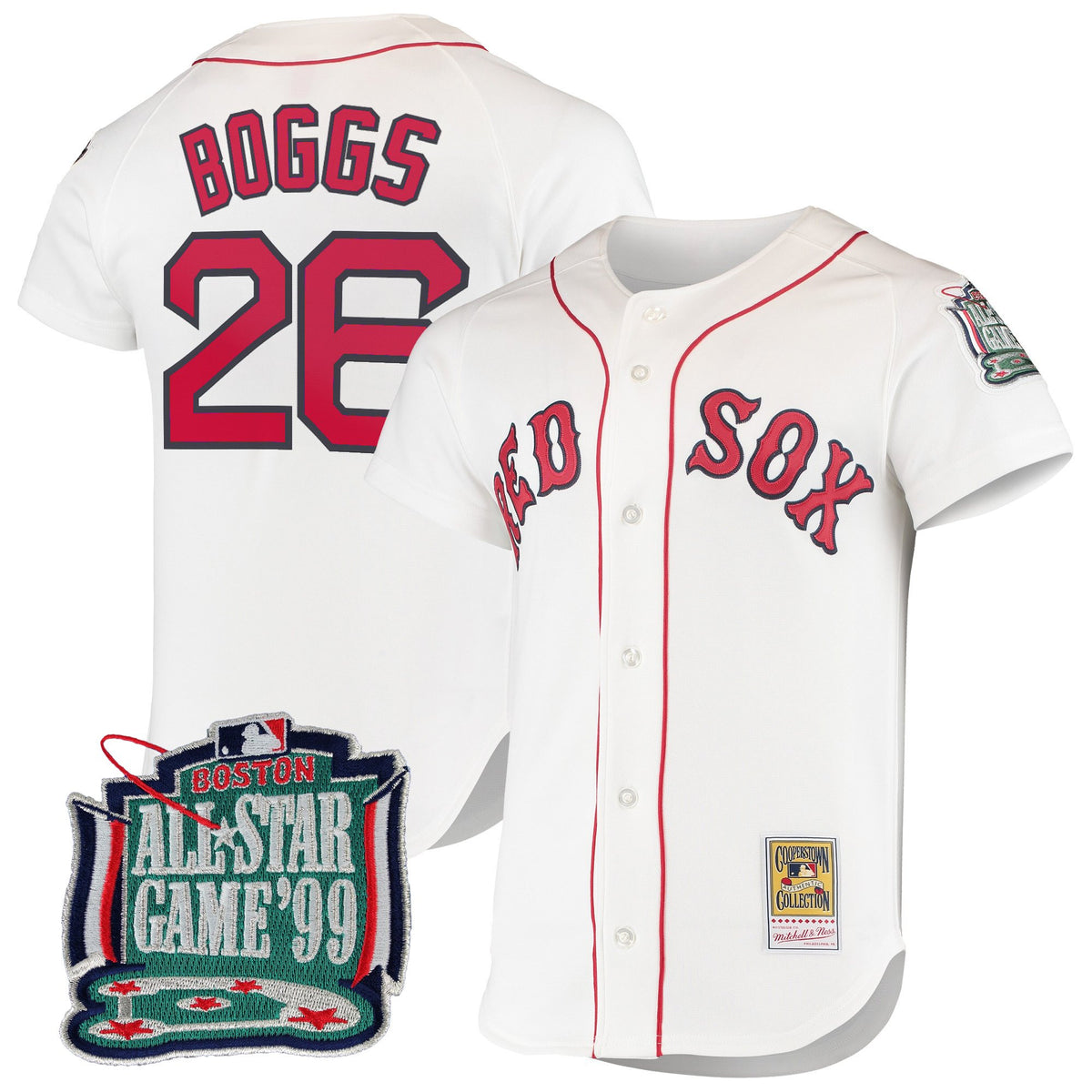 Men's Boston Red Sox Throwback Jersey - Cooperstown Collection - All Stitched