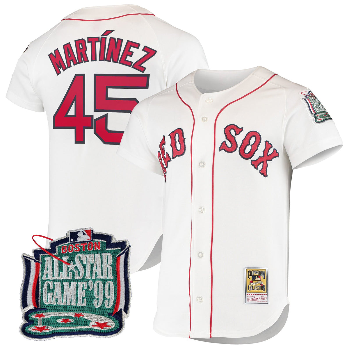 Men's Boston Red Sox Throwback Jersey - Cooperstown Collection - All Stitched