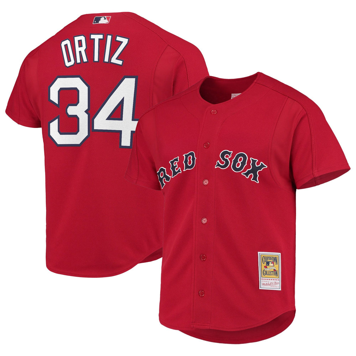 Men's Boston Red Sox Throwback Jersey - Cooperstown Collection - All Stitched