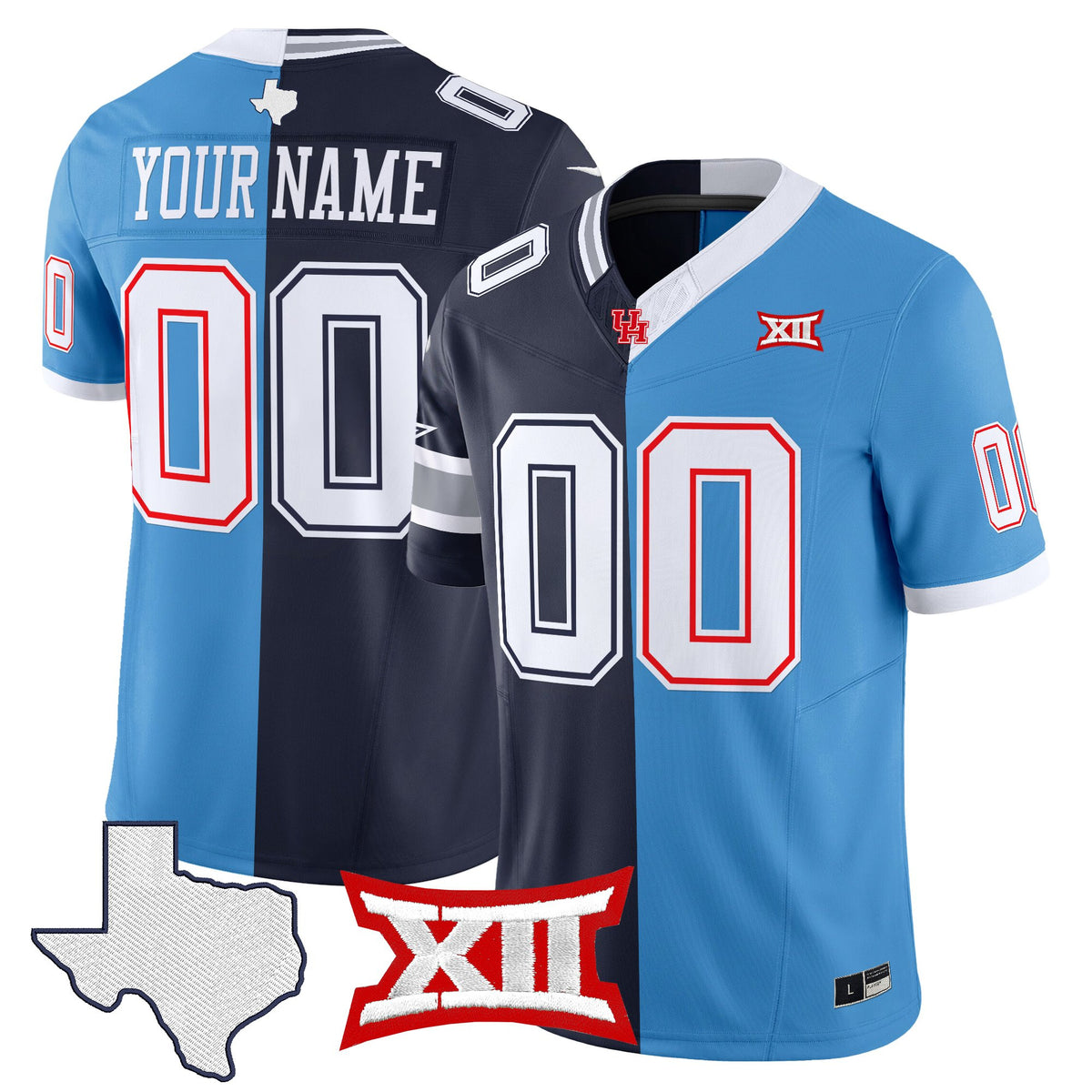 Dallas Cowboys x College Football' Split Vapor Limited Custom Jersey - All Stitched