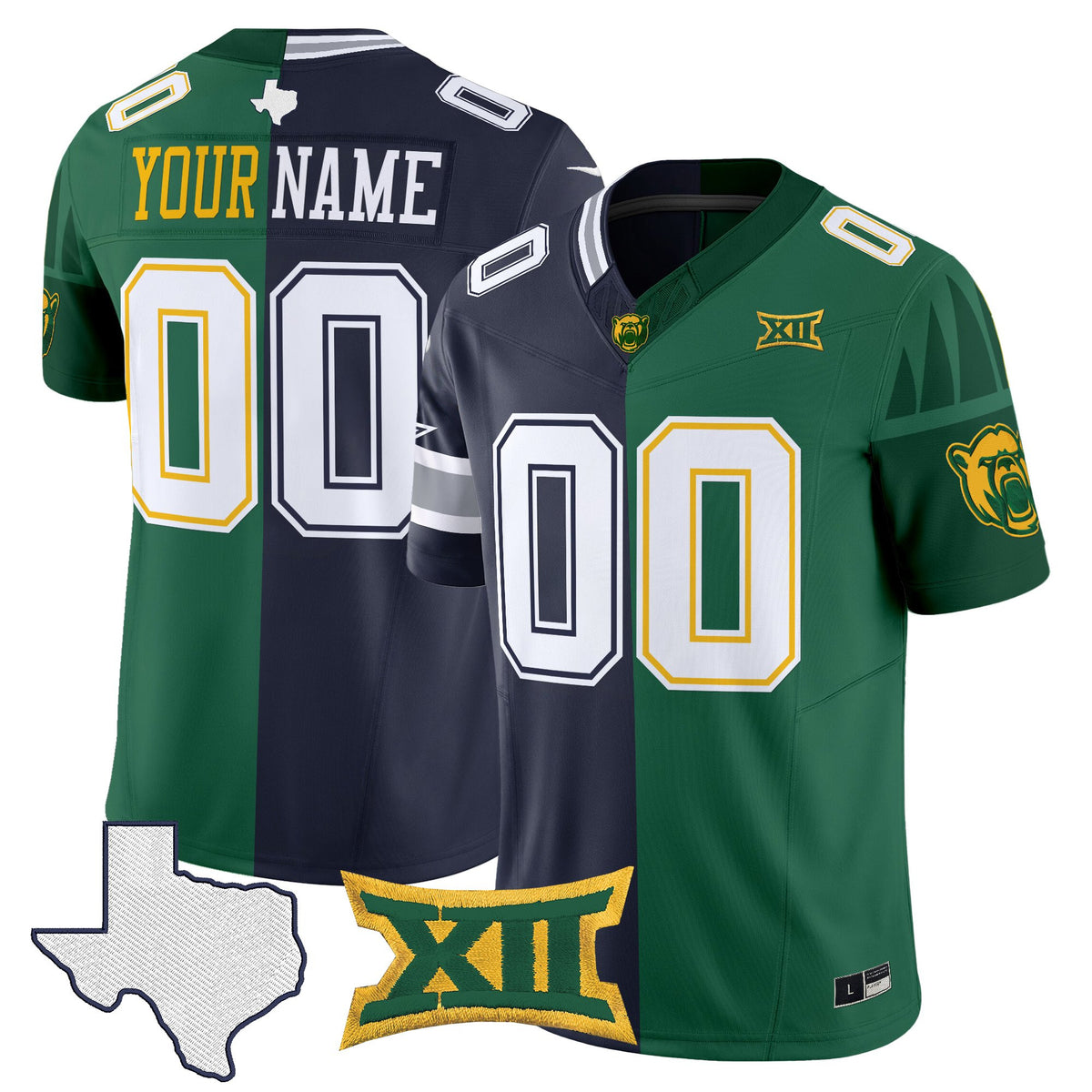 Dallas Cowboys x College Football' Split Vapor Limited Custom Jersey - All Stitched