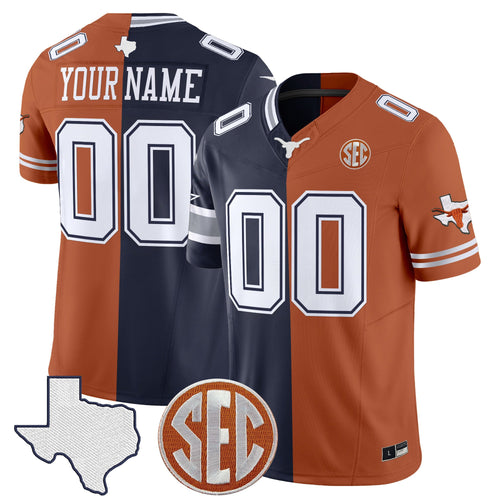 Dallas Cowboys x College Football' Split Vapor Limited Custom Jersey - All Stitched