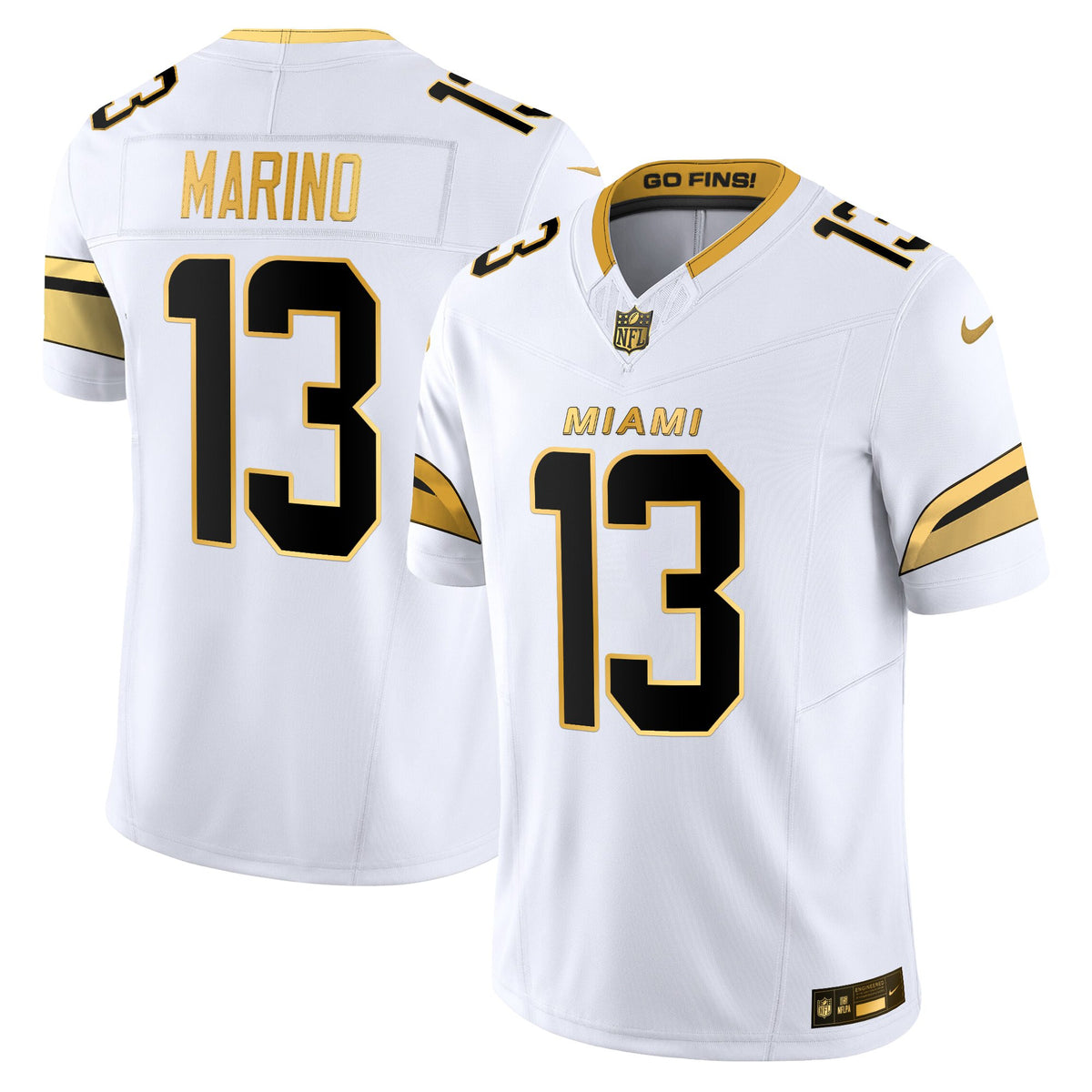 Men's Miami Dolphins 2025 "Rivalries" Gold Vapor Limited Jersey - All Stitched