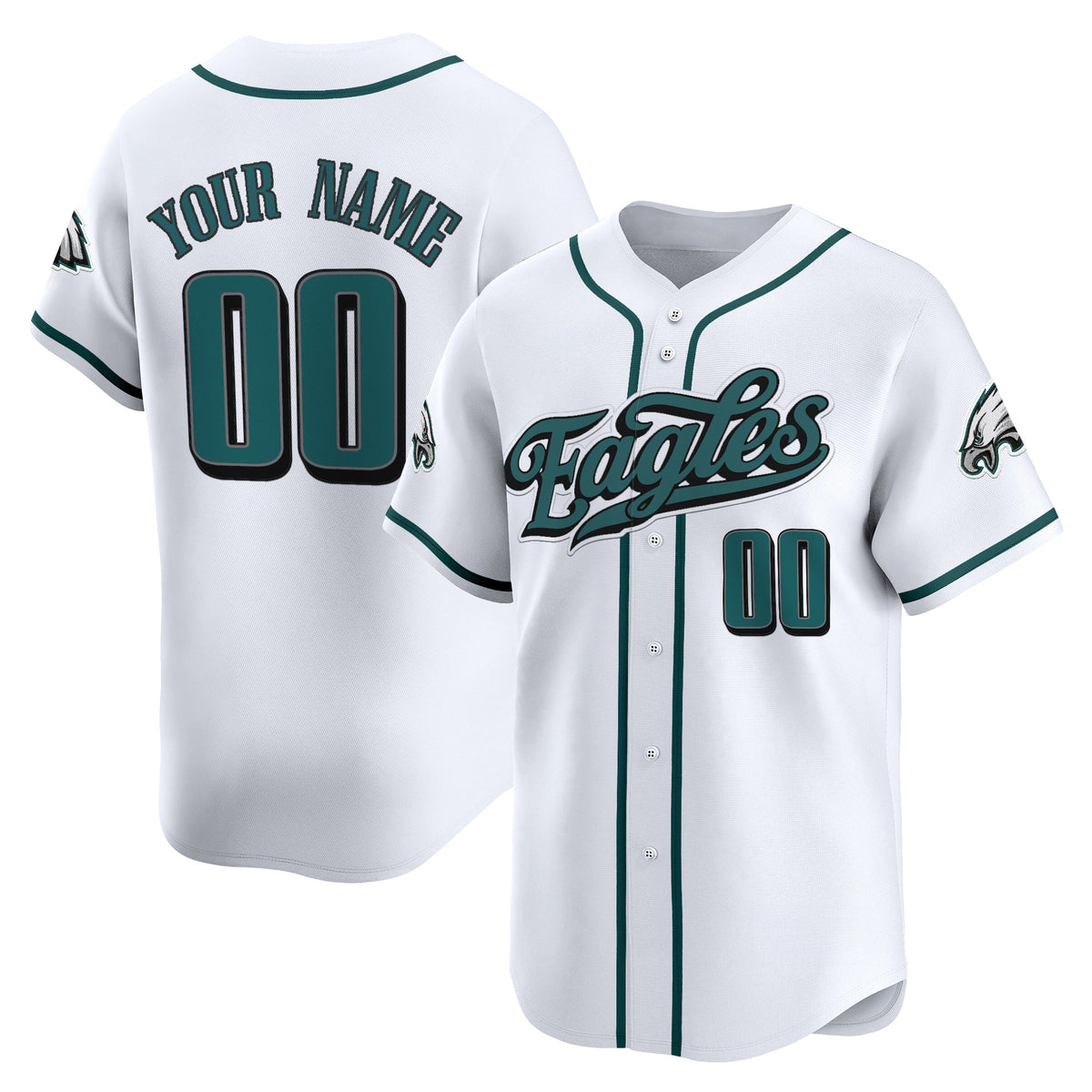 Philadelphia Eagles 2025 Vapor Baseball Custom Jersey V2 - All Stitched