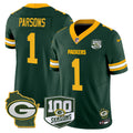 Men's Green Bay Packers 100th Season & Home Patch Vapor Limited Jersey - All Stitched