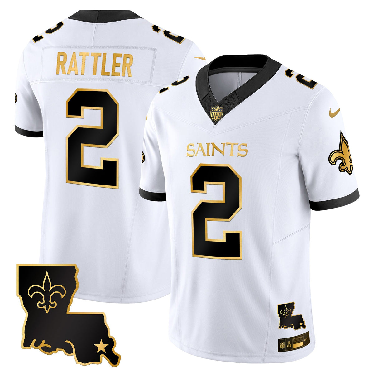 Men's New Orleans Saints 2025 Gold Vapor Limited Jersey - All Stitched
