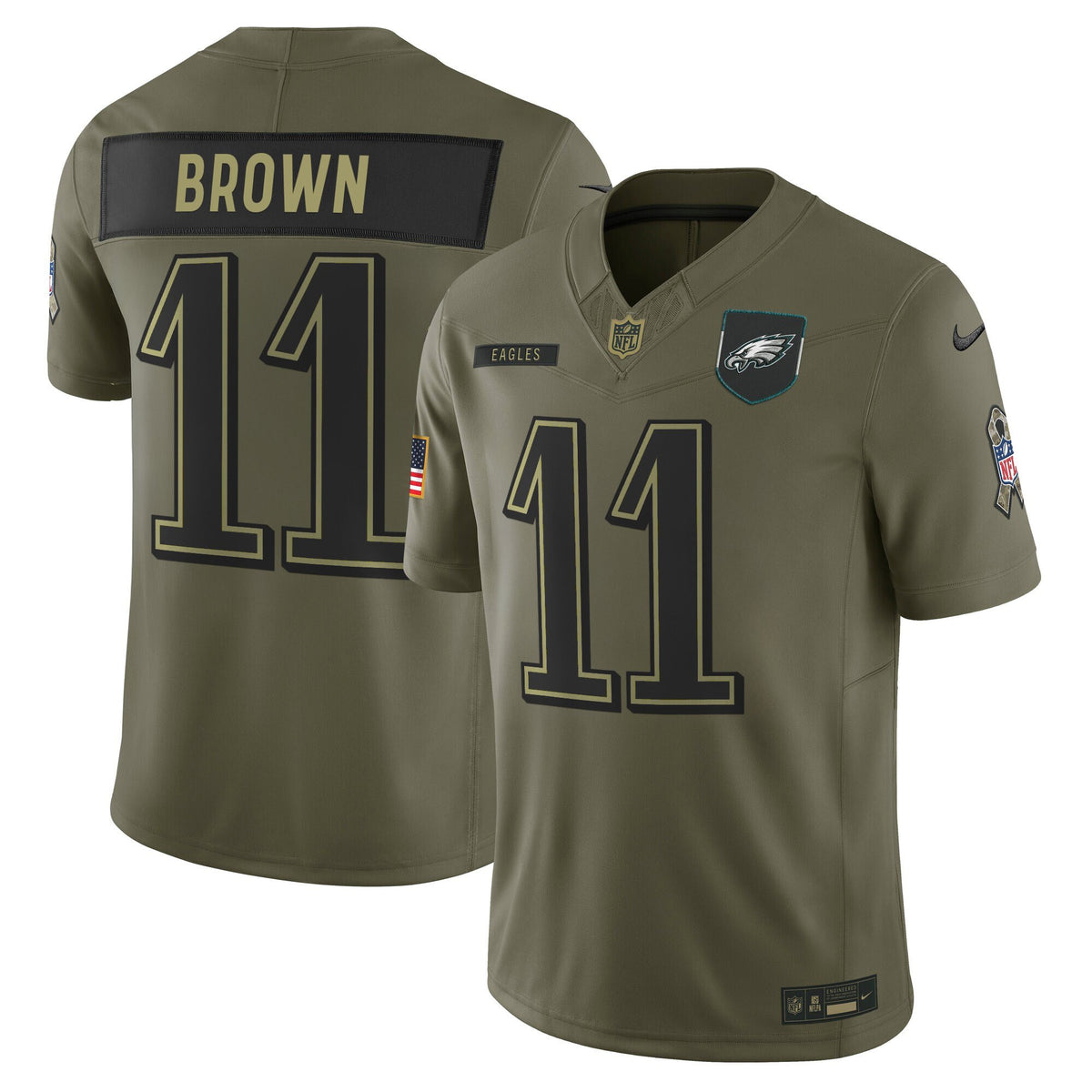 Men's Philadelphia Eagles 2025 Salute to Service Limited Jersey - All Stitched