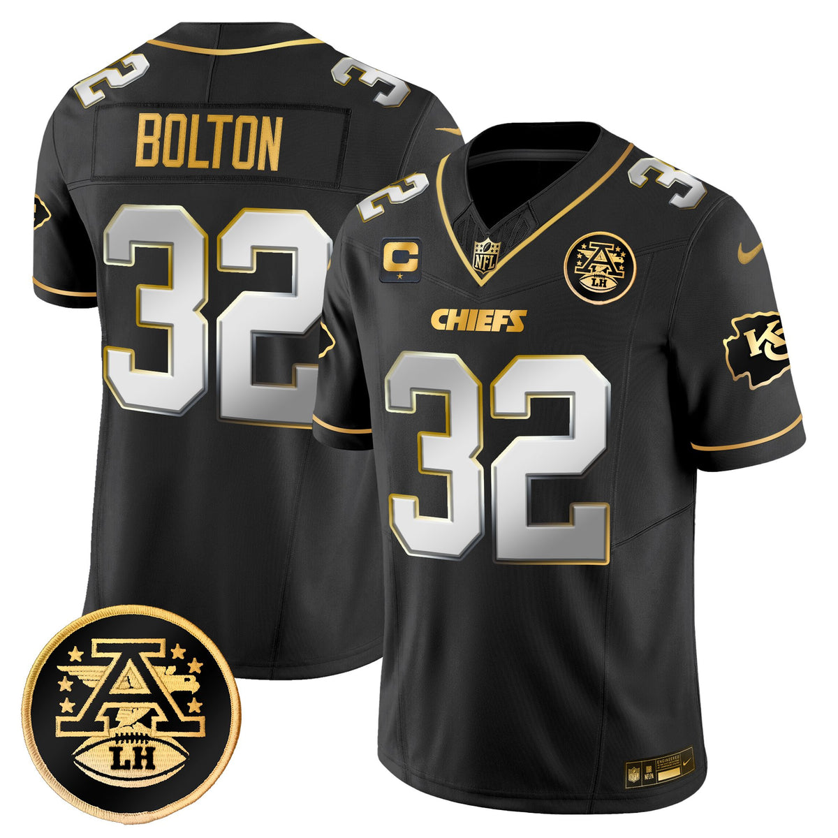Men's Kansas City Chiefs 2025 Gold Vapor Limited Jersey - All Stitched