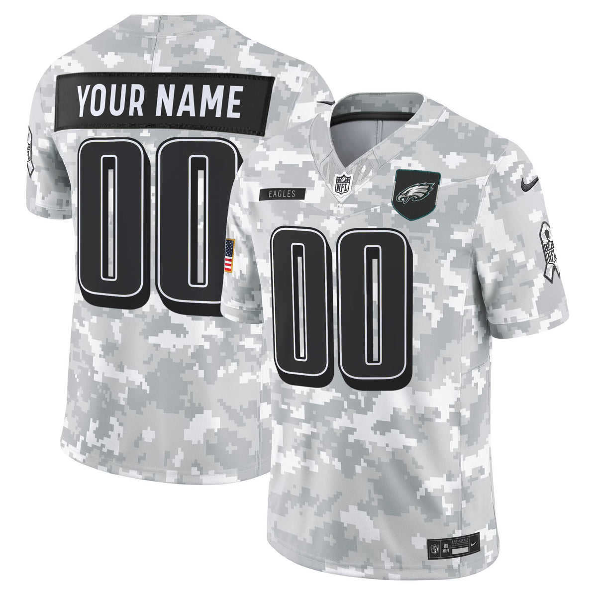 Philadelphia Eagles 2025 Salute to Service Limited Custom Jersey - All Stitched