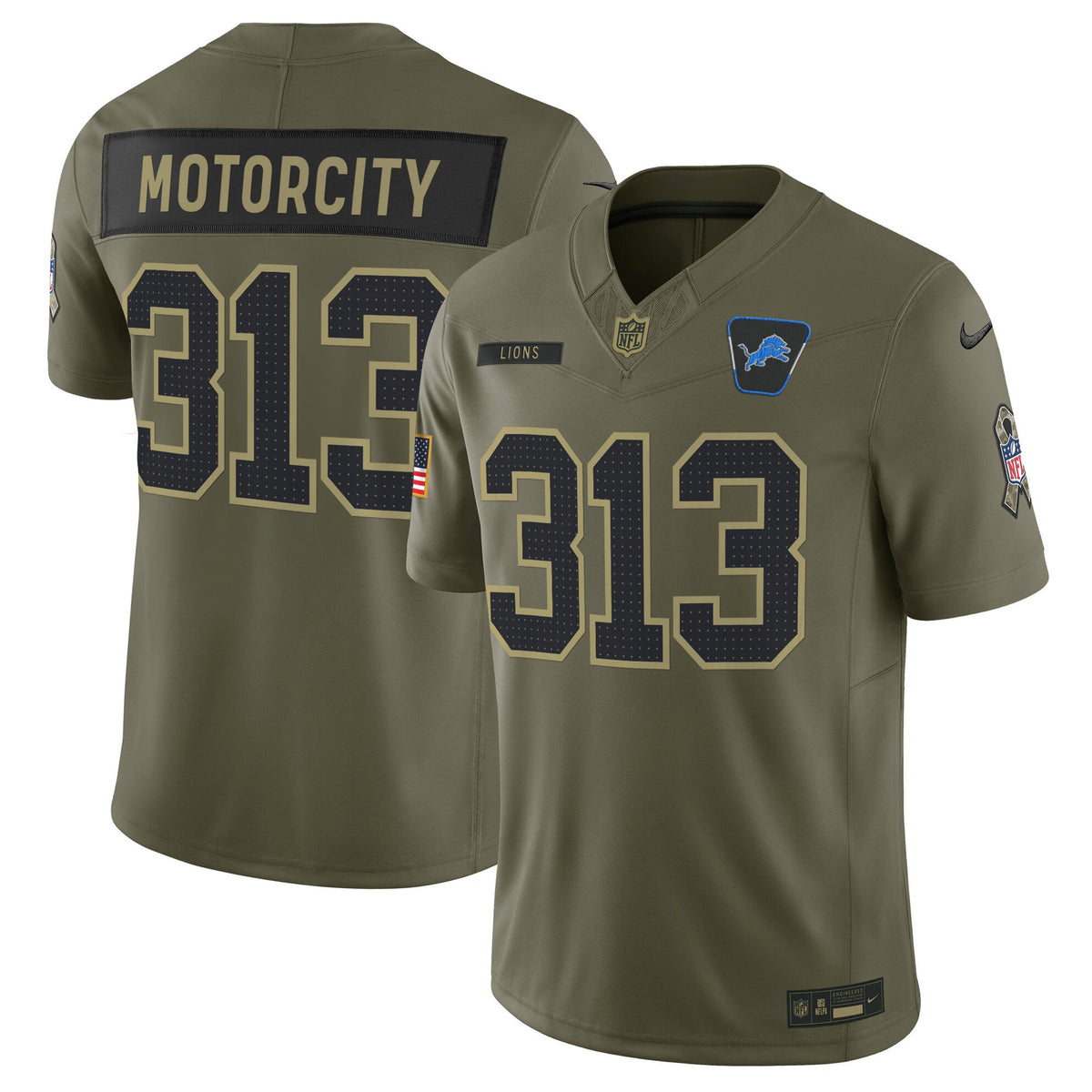 Men's Detroit Lions 2025 Salute to Service Vapor Limited Jersey - All Stitched
