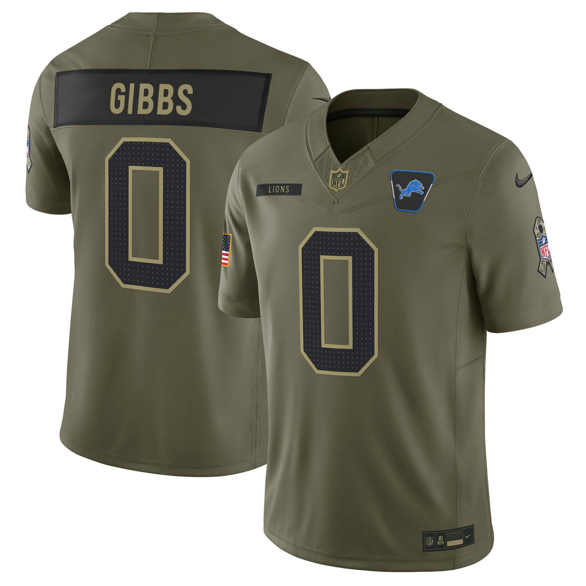 Men's Detroit Lions 2025 Salute to Service Vapor Limited Jersey - All Stitched