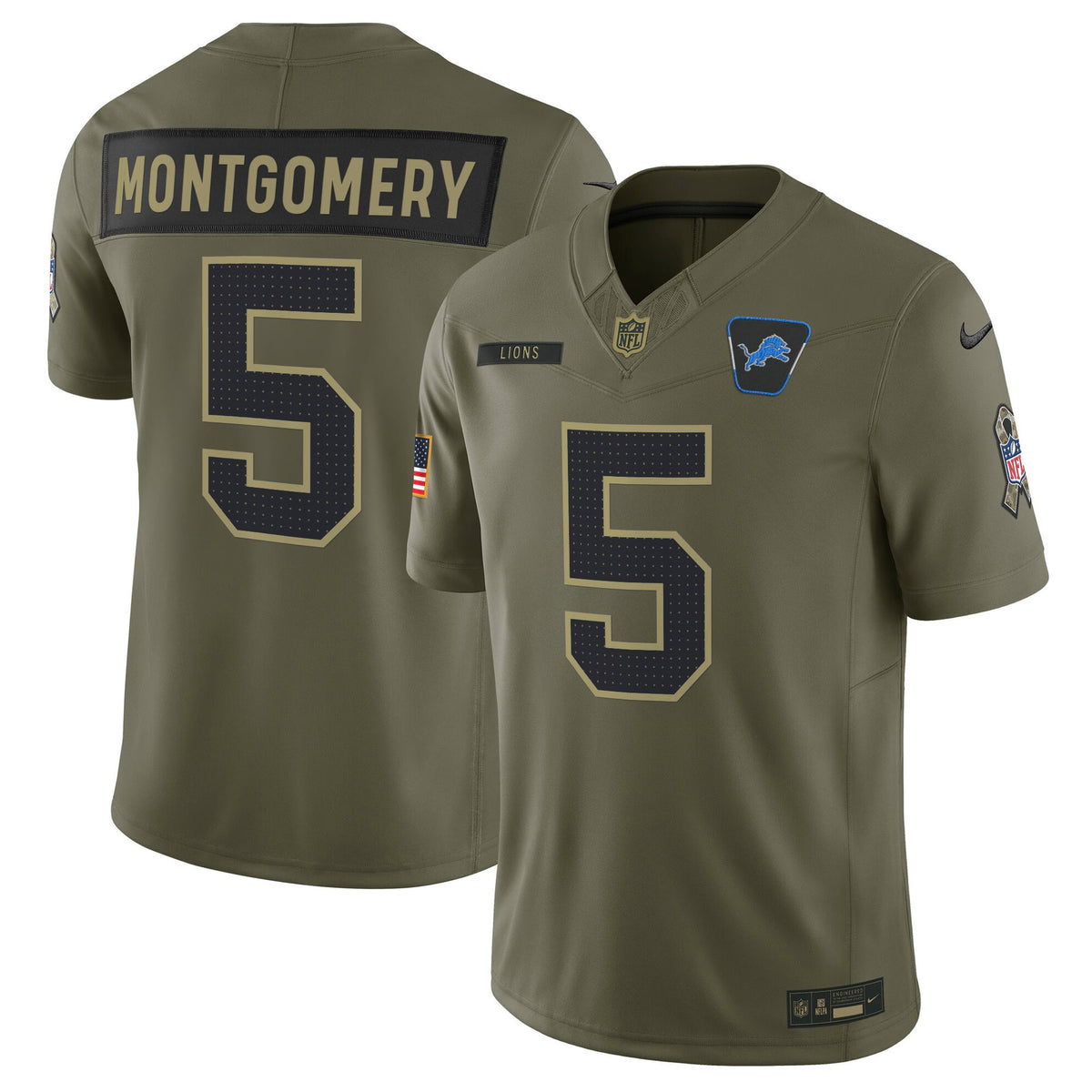 Men's Detroit Lions 2025 Salute to Service Vapor Limited Jersey - All Stitched
