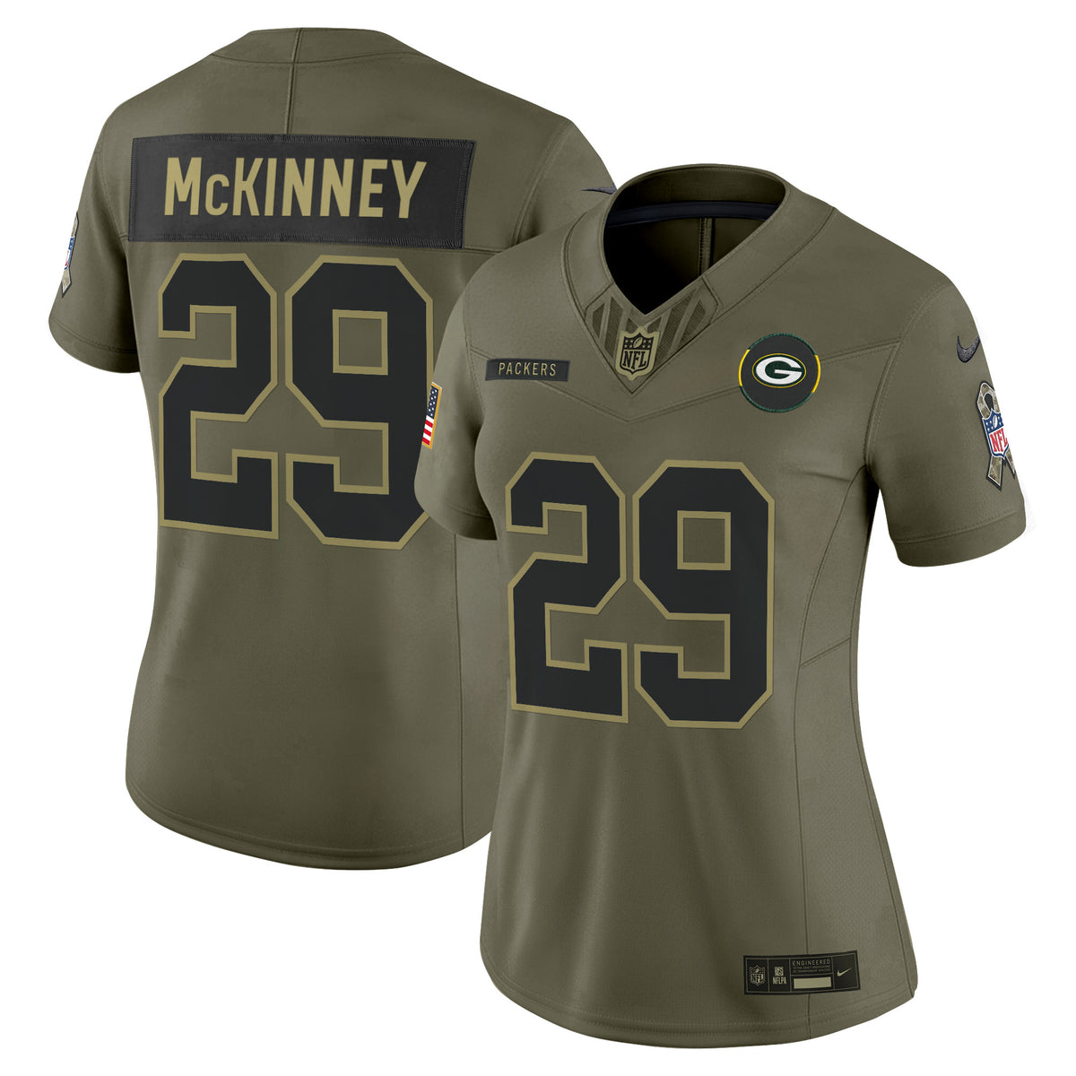 Women's Green Bay Packers 2025 Salute to Service Vapor Limited Jersey - All Stitched