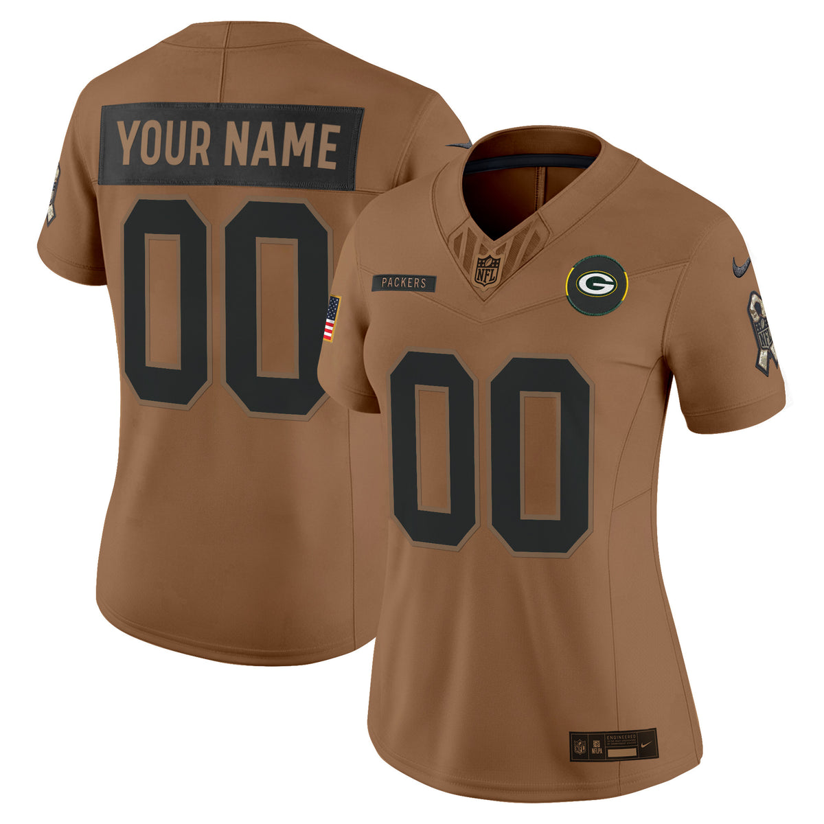 Green Bay Packers 2025 Salute to Service Vapor Limited Custom Jersey - All Stitched