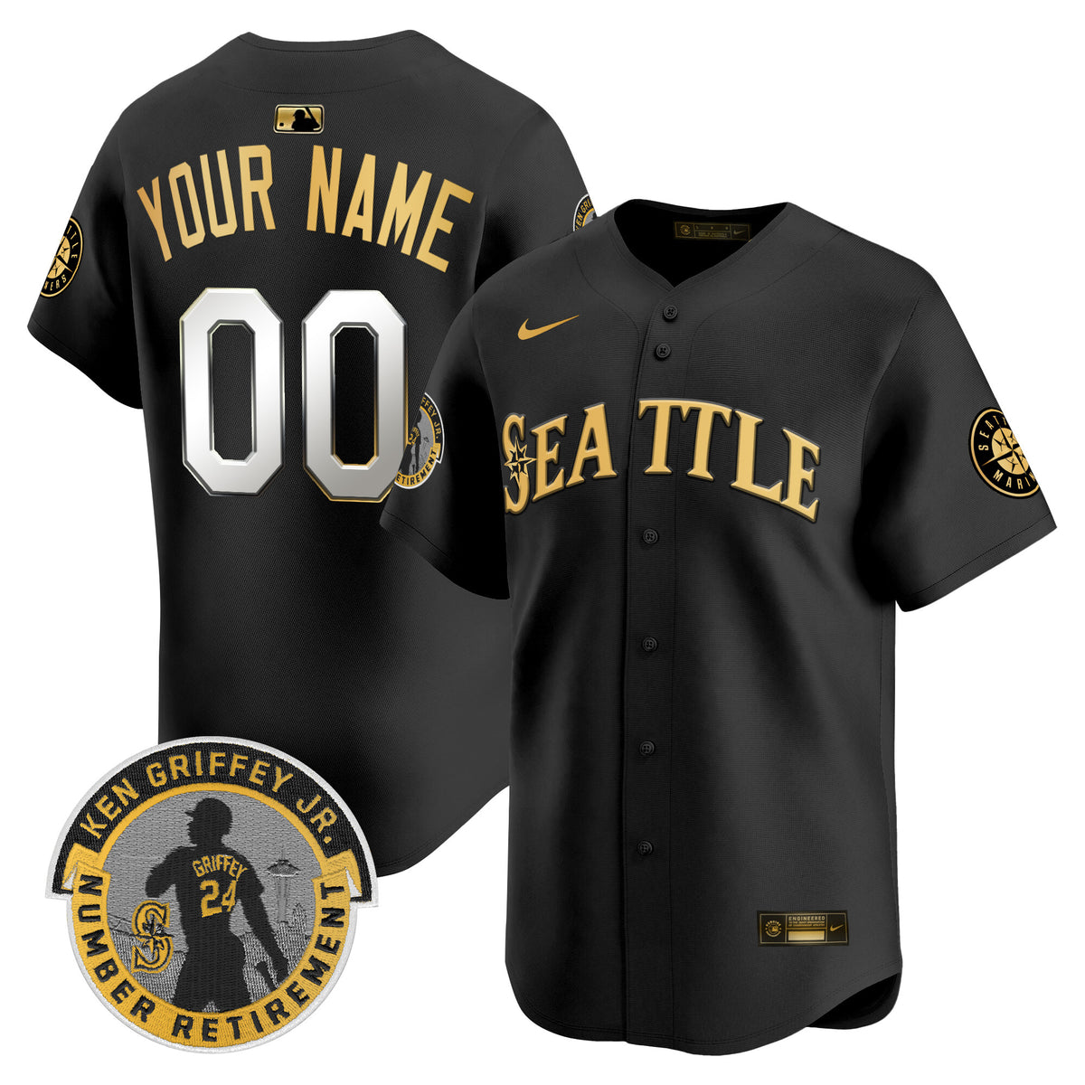 Seattle Mariners 2025 Ken Griffey Jr. Patch Vapor Premier Limited Custom Jersey - All Stitched