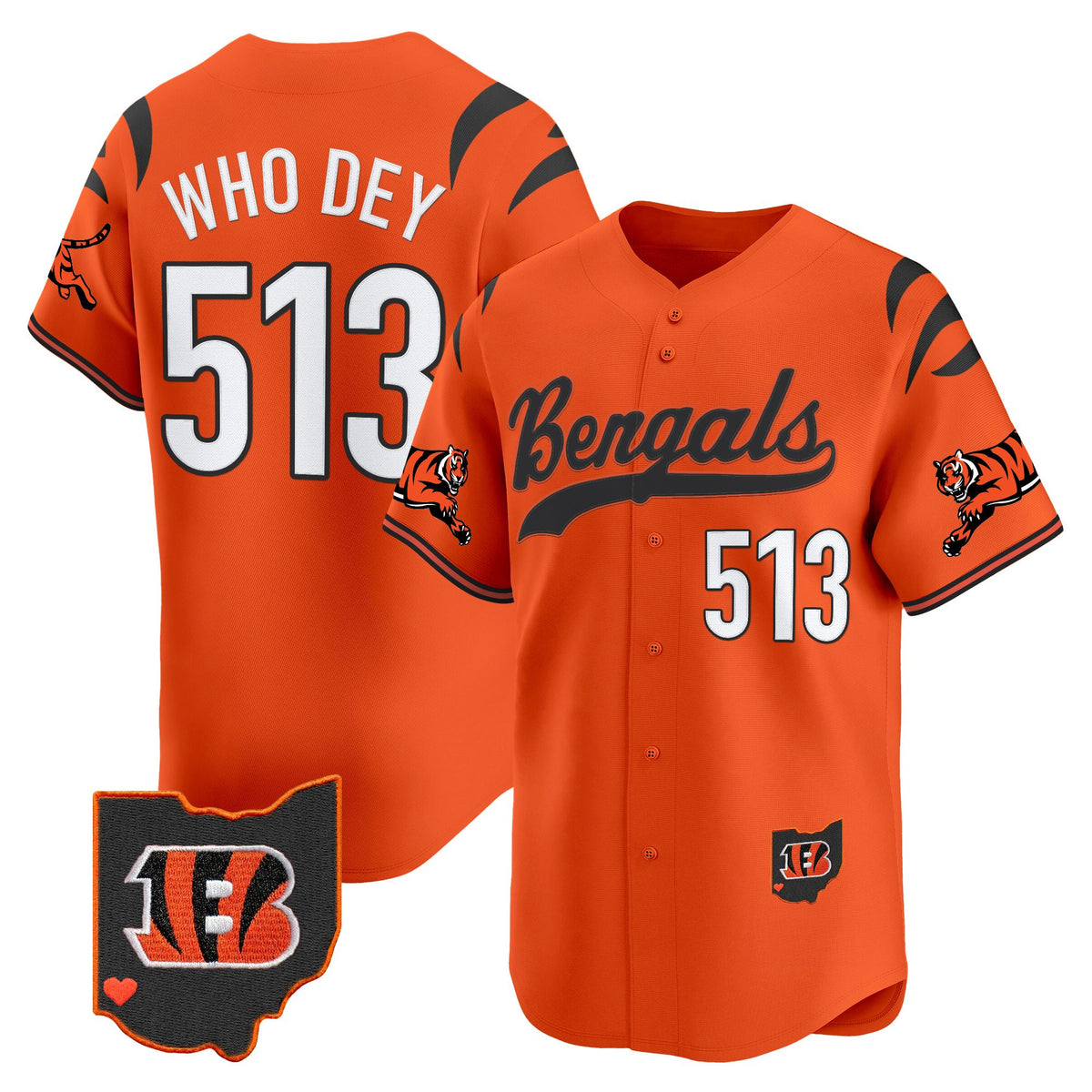 Men's Cincinnati Bengals 2025 Vapor Limited Baseball Jersey V2 - All Stitched