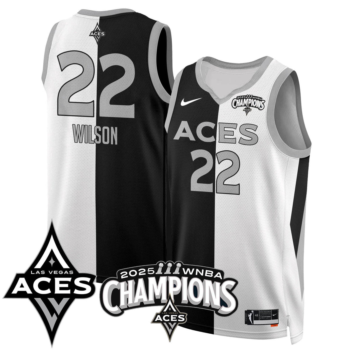 Men's Las Vegas Aces 2025 WNBA Championship Jersey - All Stitched