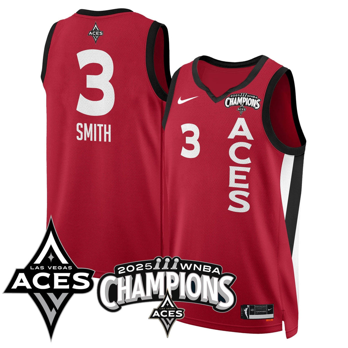 Men's Las Vegas Aces 2025 WNBA Championship Jersey - All Stitched