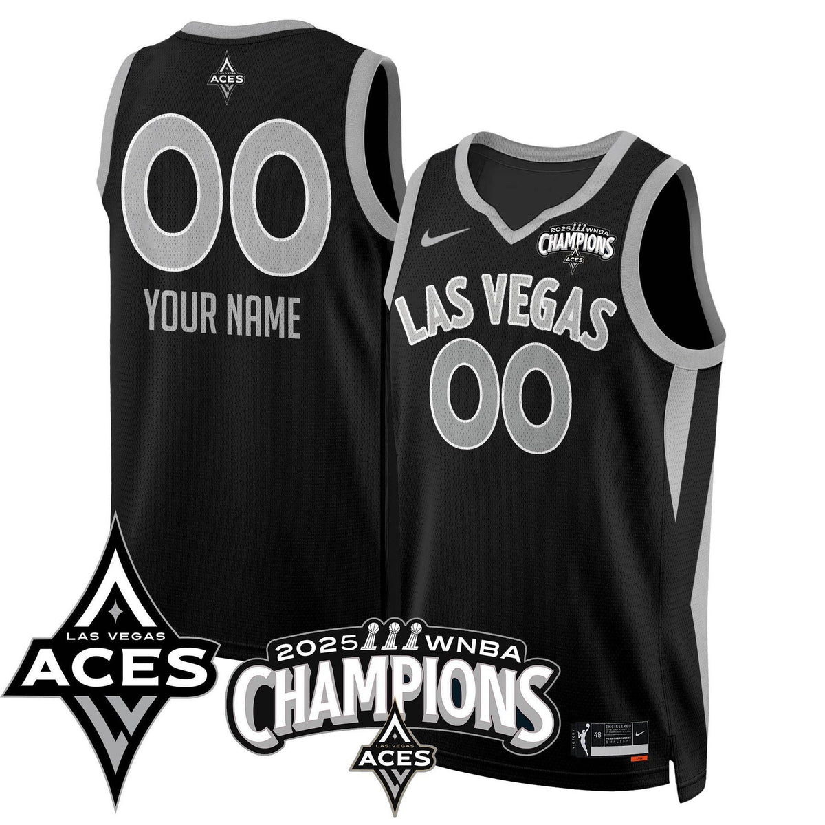 Las Vegas Aces 2025 WNBA Championship Custom Jersey - All Stitched