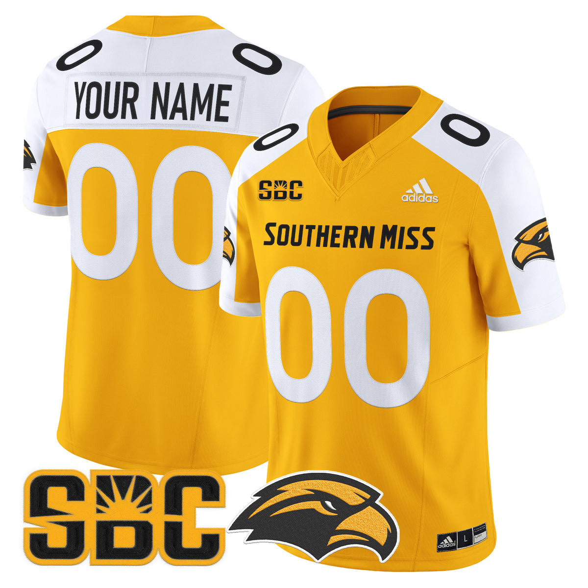 Southern Miss Golden Eagles 2025 Vapor Limited Custom Jersey - All Stitched
