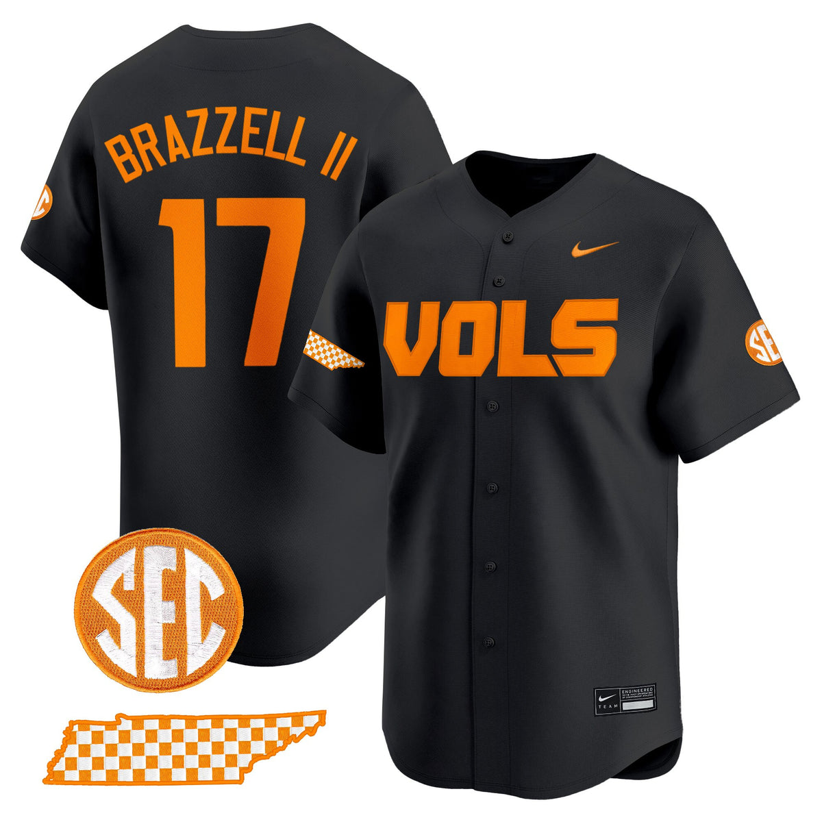 Men's Tennessee Volunteers 2025 Vapor Baseball Jersey - All Stitched