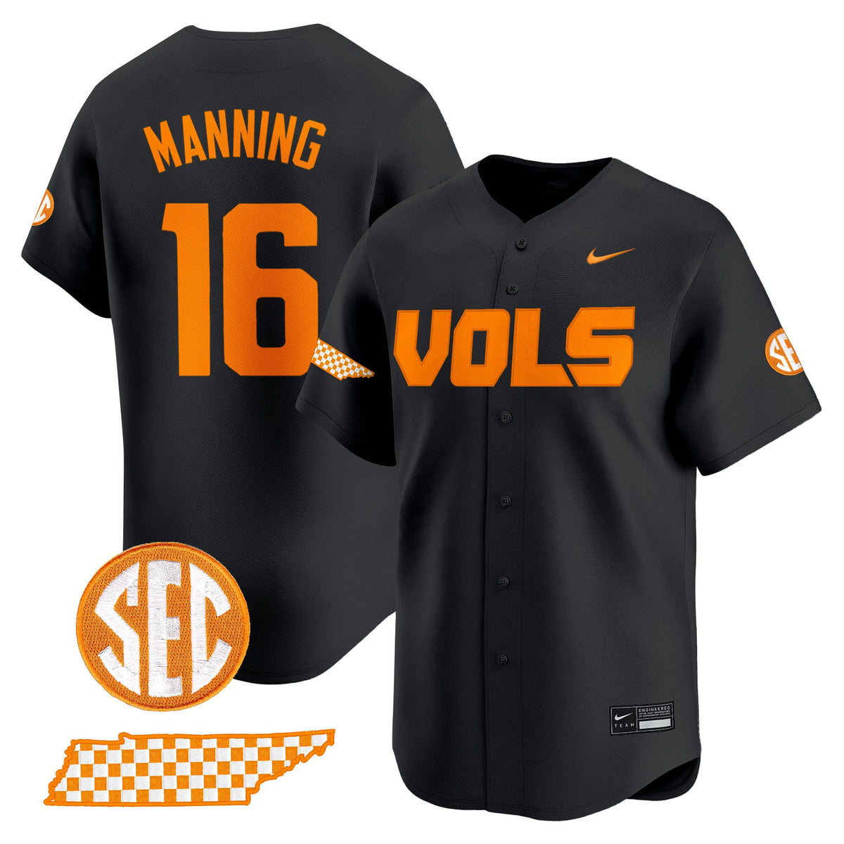 Men's Tennessee Volunteers 2025 Vapor Baseball Jersey - All Stitched