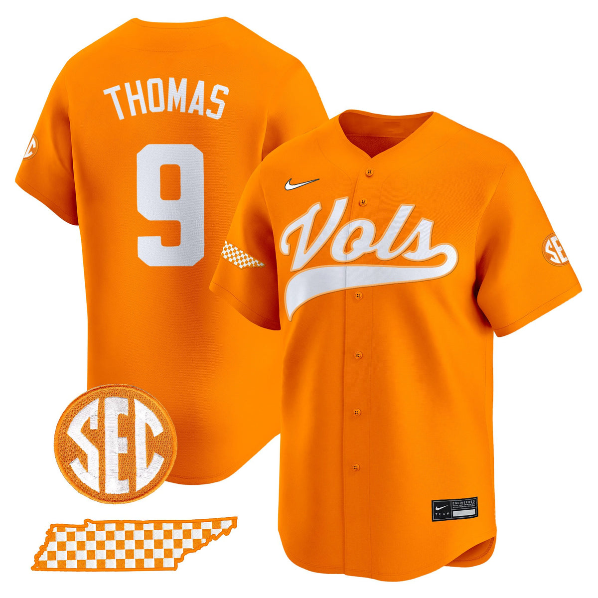 Men's Tennessee Volunteers 2025 Vapor Baseball Jersey - All Stitched
