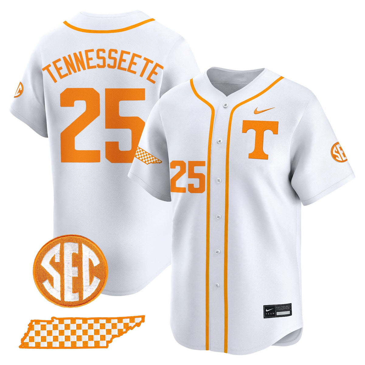 Men's Tennessee Volunteers 2025 Vapor Baseball Jersey - All Stitched