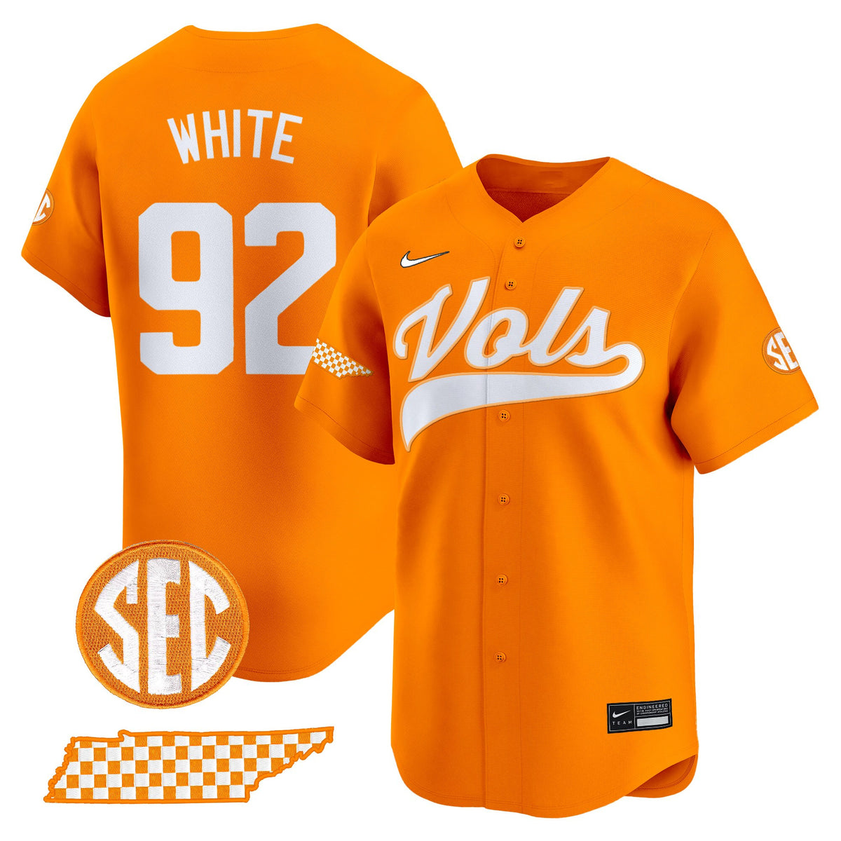Men's Tennessee Volunteers 2025 Vapor Baseball Jersey - All Stitched