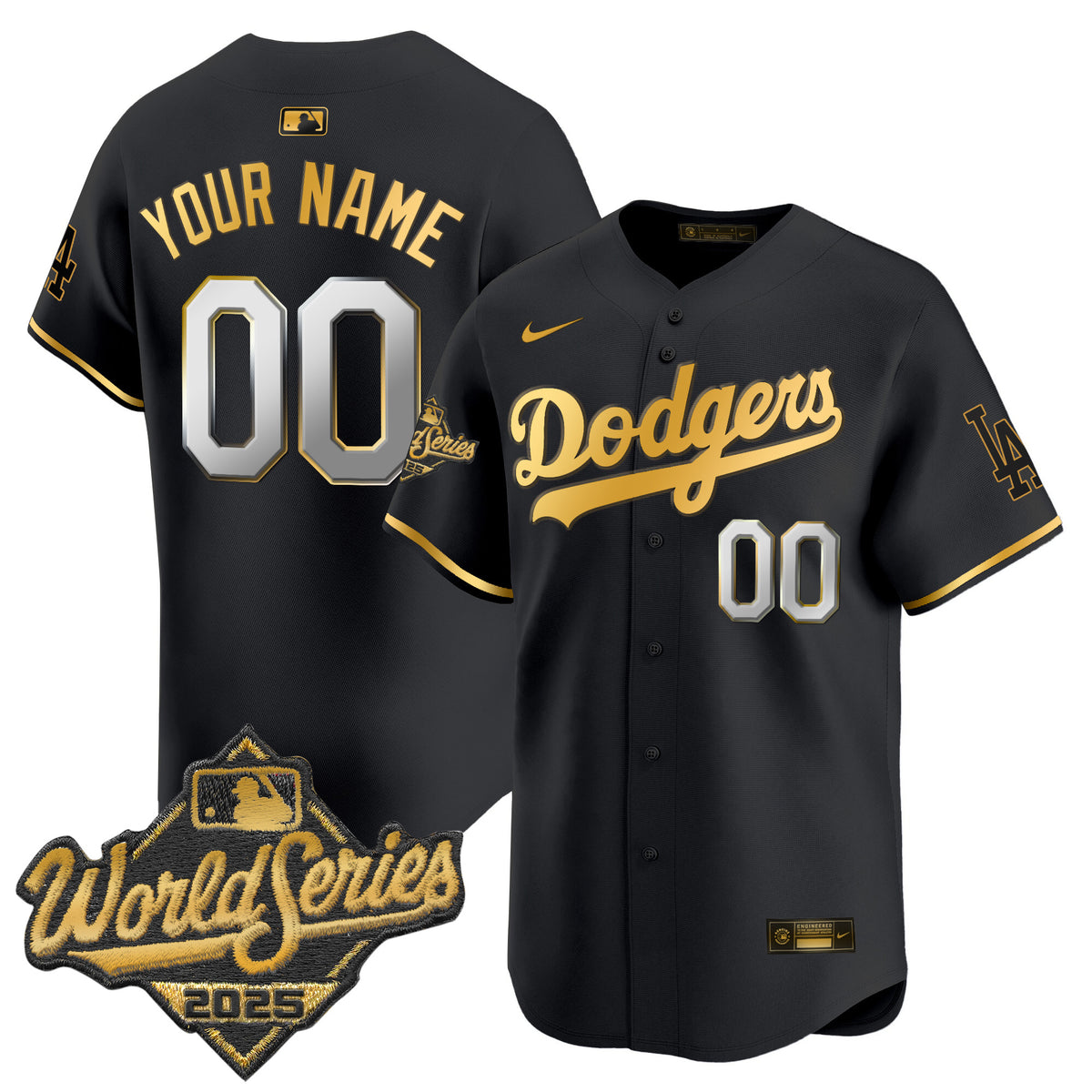 Dodgers 2025 World Series Vapor Premier Limited Custom Jersey - All Stitched