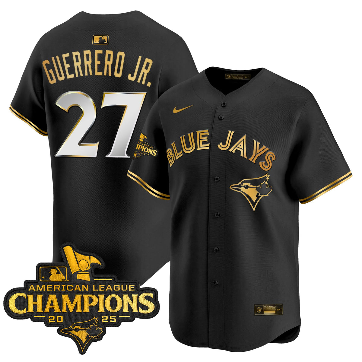 Men's Toronto Blue Jays 2025 American League Champions Vapor Premier Limited Jersey - All Stitched